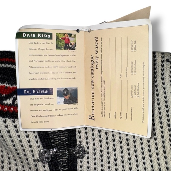 Dale of Norway Solstrand sweater, w/booklet, xtra clasps RARE NWT vintage 90’s - Picture 9 of 13